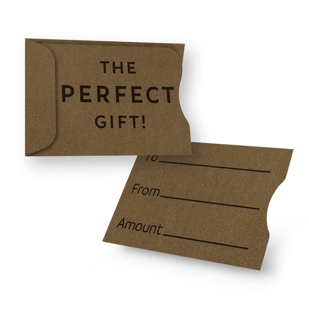 100 Pack Brown Kraft Gift Card Holders - Bulk Paper Sleeves for Christmas, Holidays, Birthdays, Father's Day, Weddings & More | Perfect for Gifting, Party Favors, Retail Packaging & Corporate Events