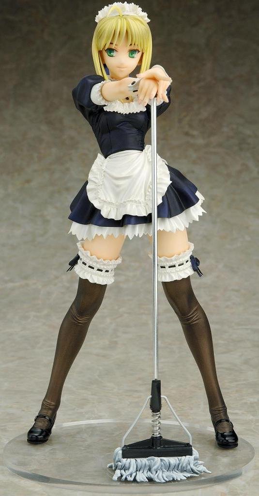 Fate/Stay Night Saber Maid with Mop 1/6 Scale Anime Figure - Perfect for Anime Collectors, Display Shelf Decoration, and Fate Series Fans Gift Idea