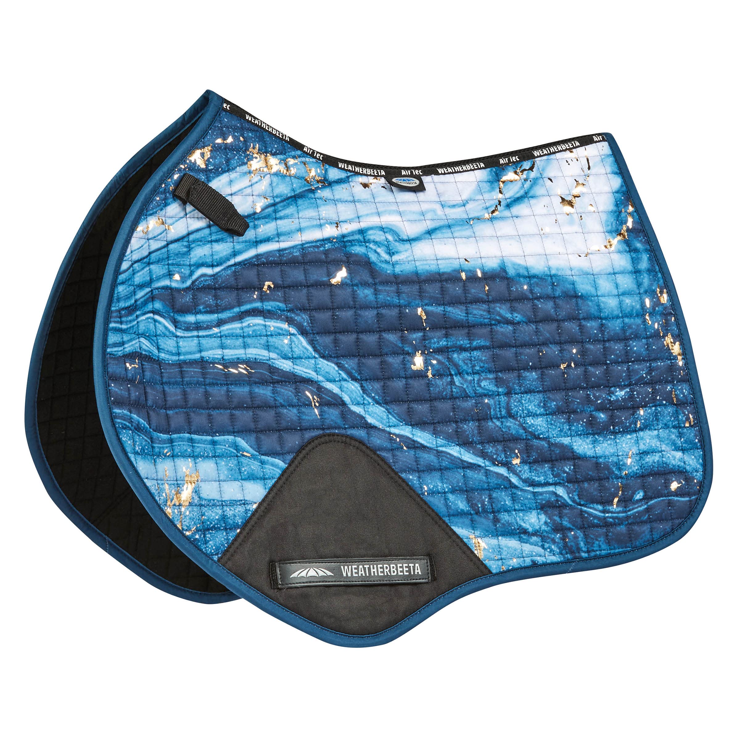Weatherbeeta Prime Marble Shimmer Jump Shaped Saddle Pad - Breathable Equestrian Riding Pad for Horses - Perfect for Show Jumping, Dressage & Training Sessions