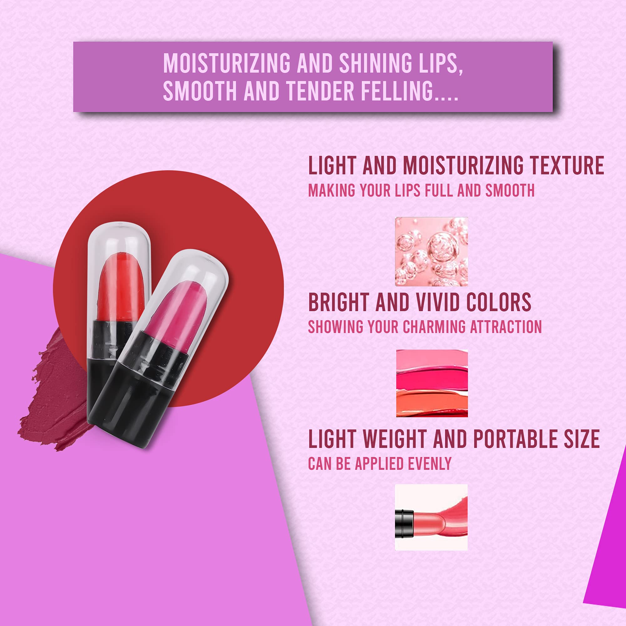 PINNER Perish Look Mini Pocket Lipstick Set - 12 Vibrant Shades (Red, Magenta, Mauve, Purple, Peach, Cherry, Nude, Maroon, Brown, Pink, Disco Orange, Chocolate) 17.5g | Travel-Friendly Makeup for Everyday Wear, Parties & Special Occasions