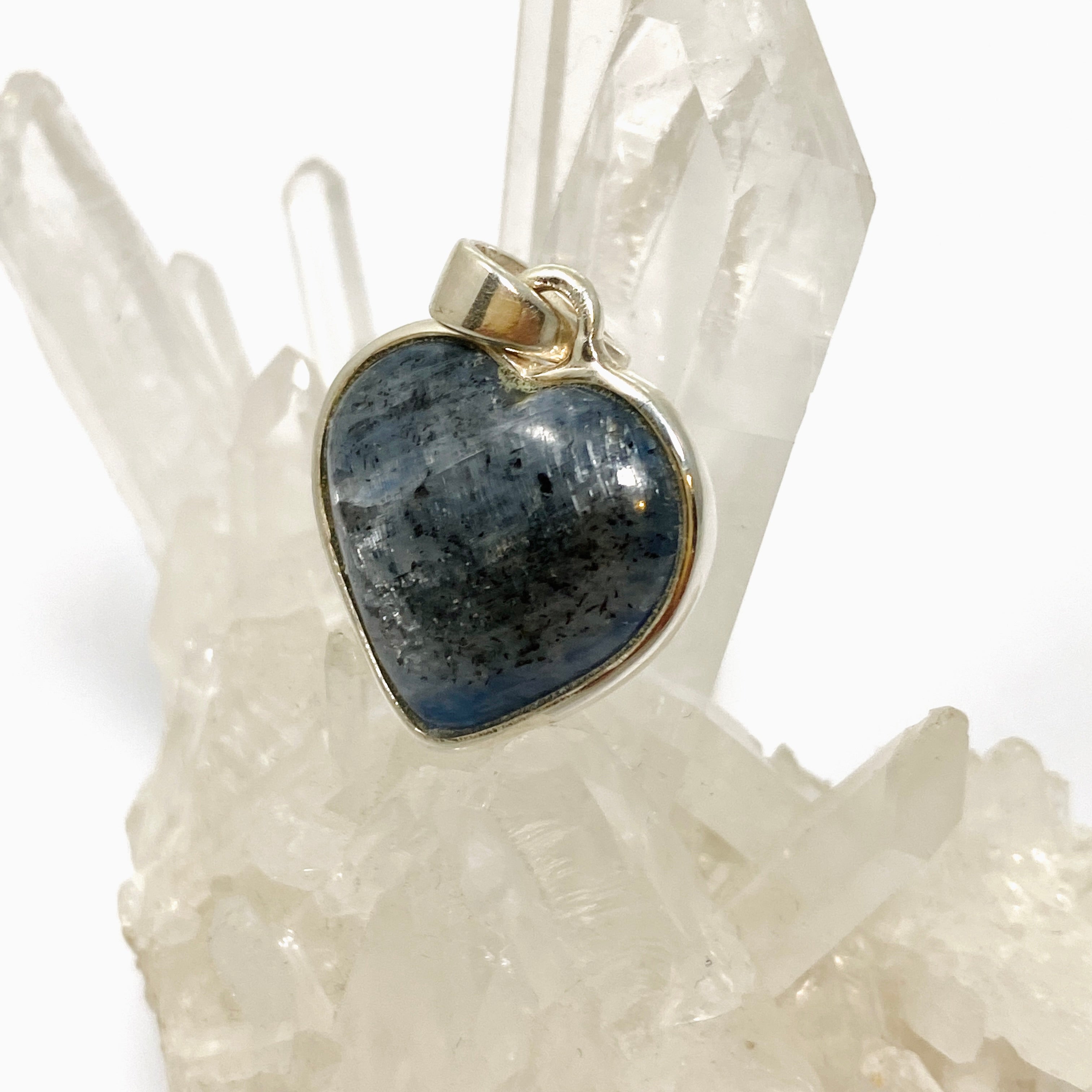 Natural Blue Kyanite Heart Cabochon Pendant Necklace - PPGJ982 - Healing Crystal Jewelry for Meditation & Spiritual Energy