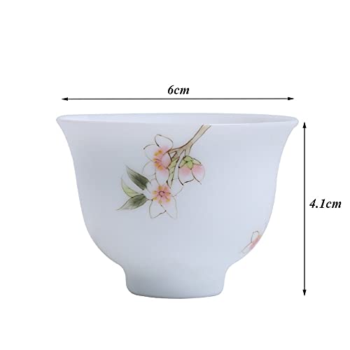 Hand-Painted Jingdezhen White Porcelain Jade Tea Cup - Ceramic Coffee Mug, Gongfu Tea Bowl for Home & Office Use - Perfect for Chinese Tea Ceremony, Daily Drinking, and Gift Giving (Color: Green)