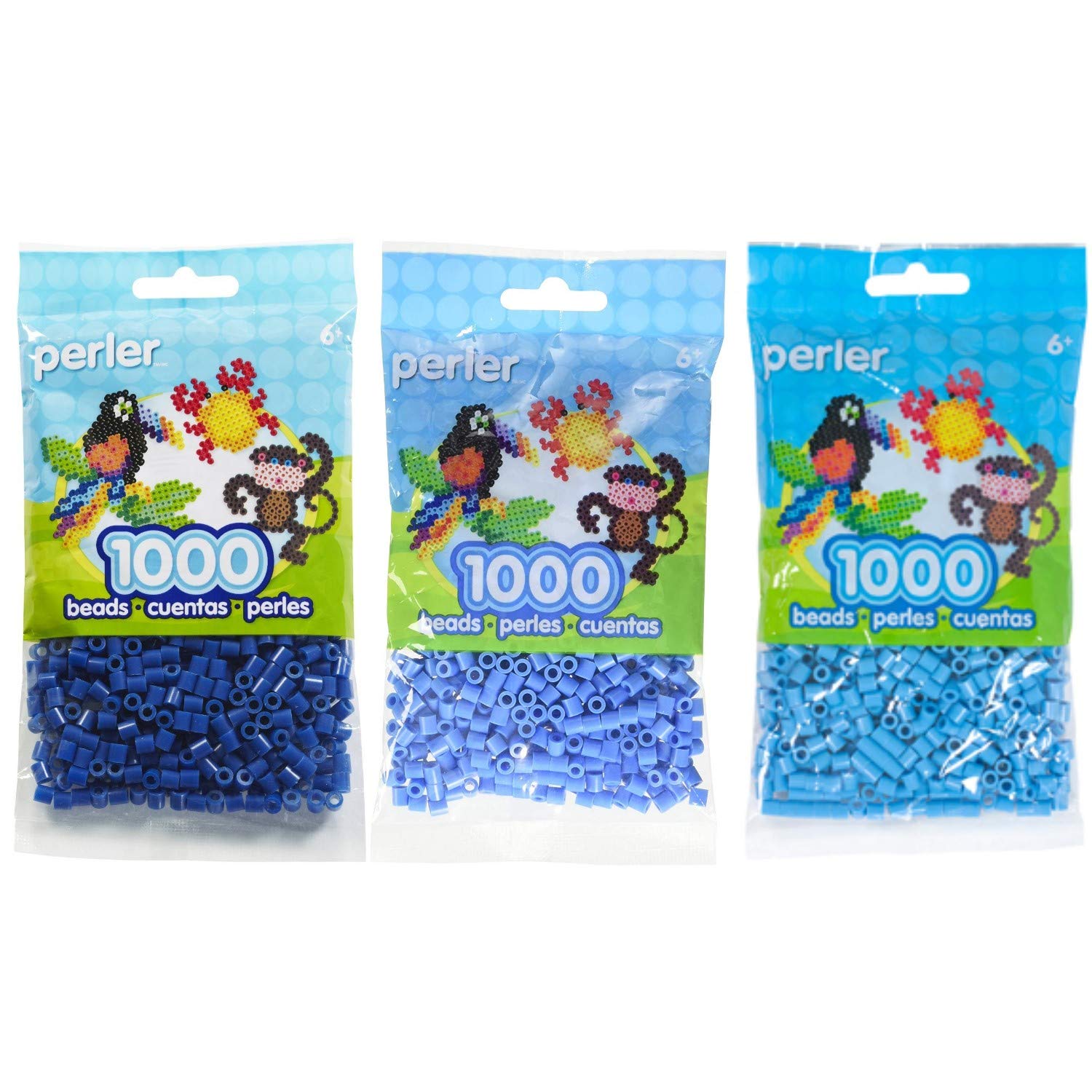 Perler Bead Bag - 5000+ Dark Blue, Light Blue & Pastel Blue Beads for DIY Crafts, Jewelry Making & Kids Art Projects | Hama Bead Alternative for Mosaic & Fuse Bead Creations