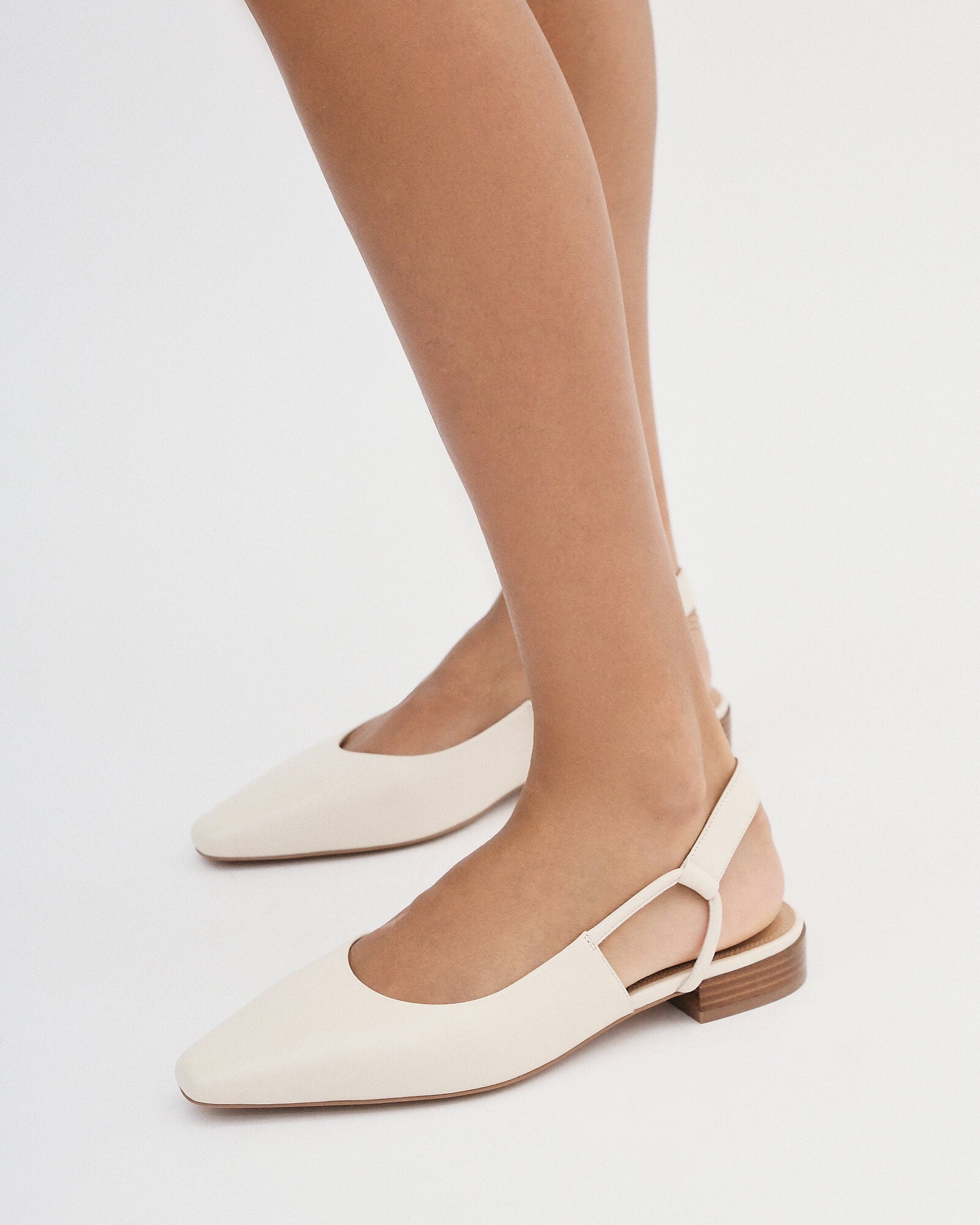 Larissa Dress Flats in Off-White Genuine Leather – Perfect for Casual Outings, Office Wear & Everyday Comfort