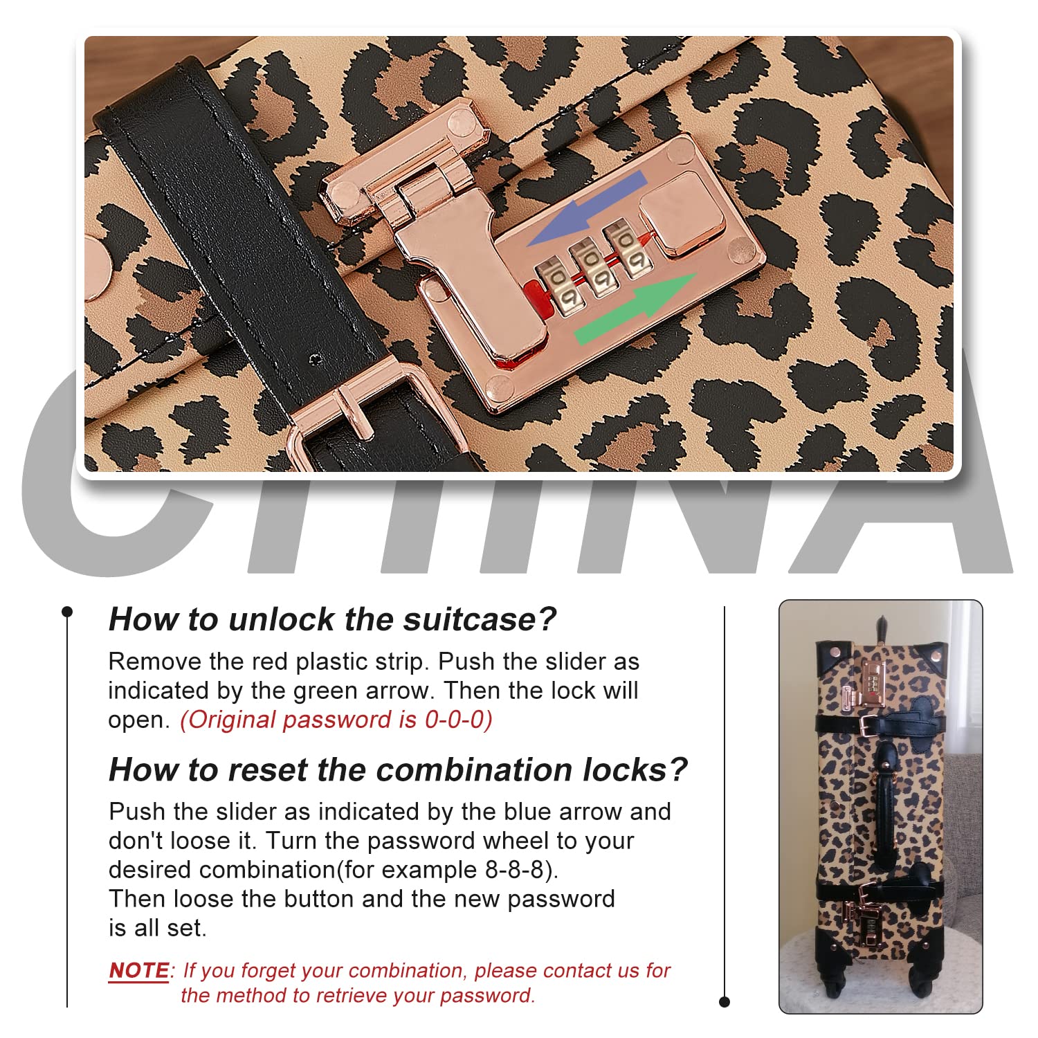 Unitravel 2-Piece Vintage Suitcase Set - 26 Inch Faux Leather Women's Spinner Luggage with Cosmetic Train Case Handbag (Leopard Print) - Perfect for Travel, Vacation & Business Trips