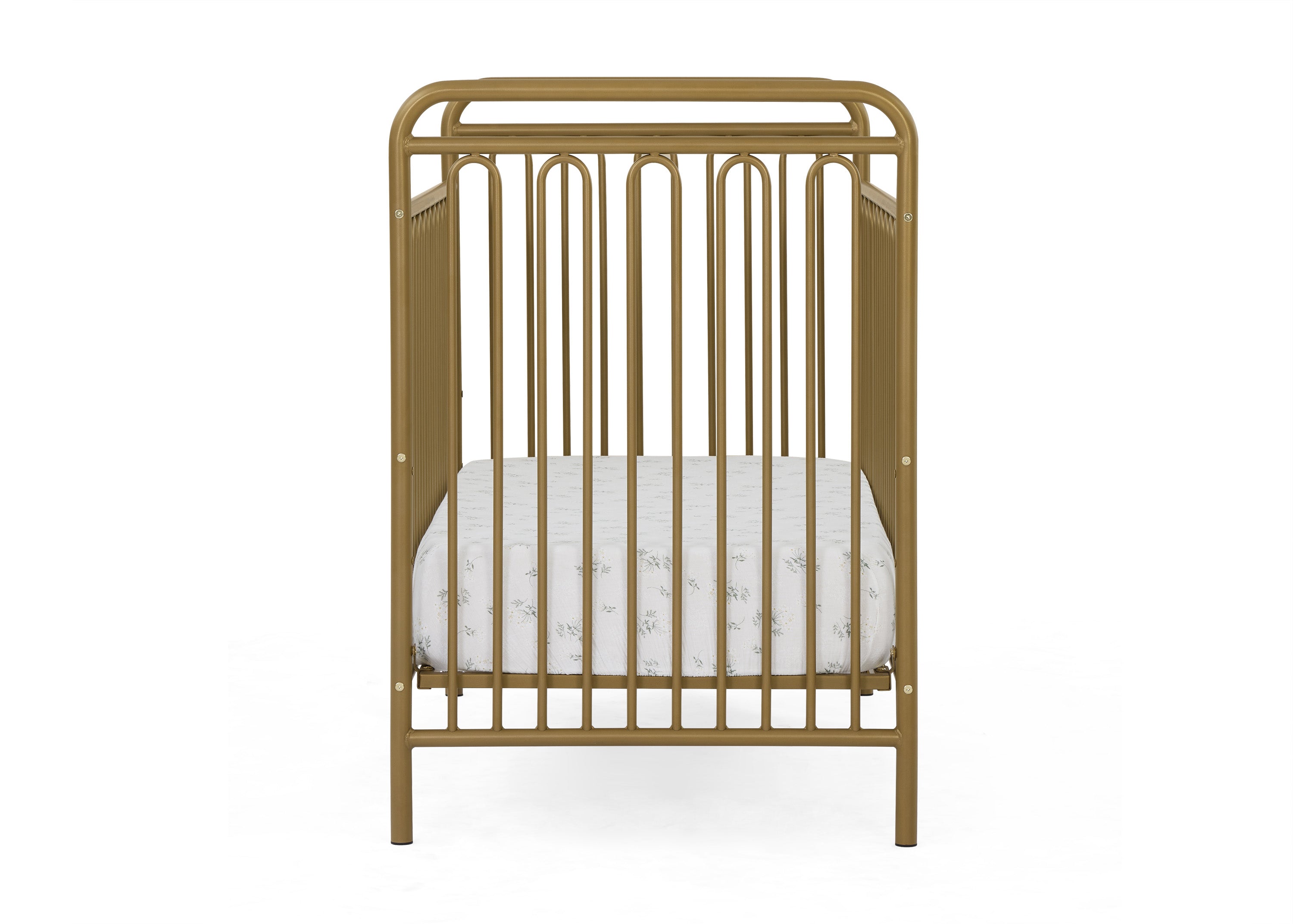 Darcy 4-in-1 Convertible Metal Baby Crib - Toddler Bed, Daybed & Full-Size Bed Conversion - Modern Nursery Furniture for Newborns to Teens (White) | Perfect for Small Spaces & Growing Families