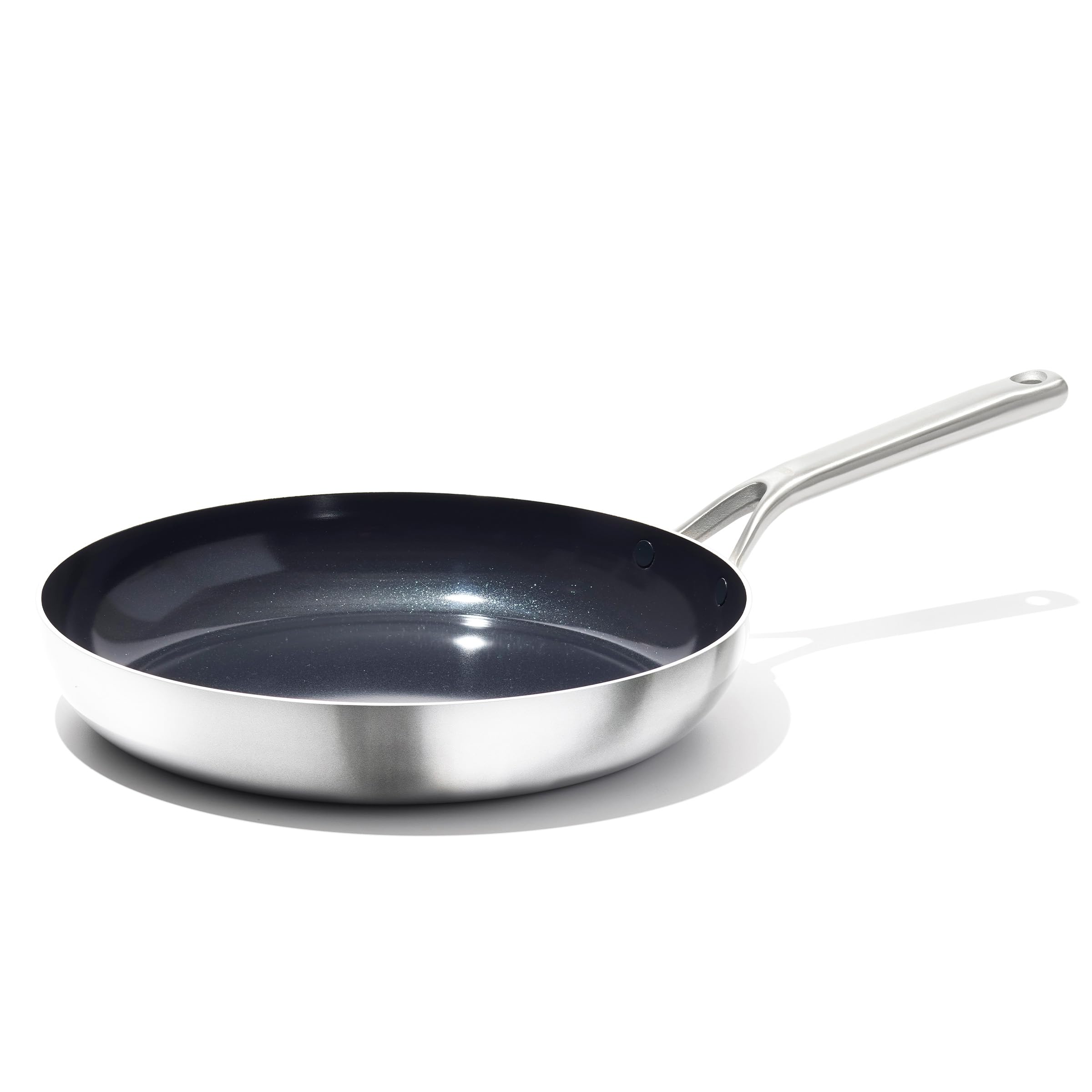 OXO Mira 12-Inch Stainless Steel Frying Pan Skillet - Tri-Ply Multi-Clad Construction, PFAS-Free Ceramic Nonstick Coating, Induction Compatible, Oven & Dishwasher Safe - Perfect for Searing, Frying & Sauteing - Ideal for Home Cooking, Restaurants & Professional Kitchens