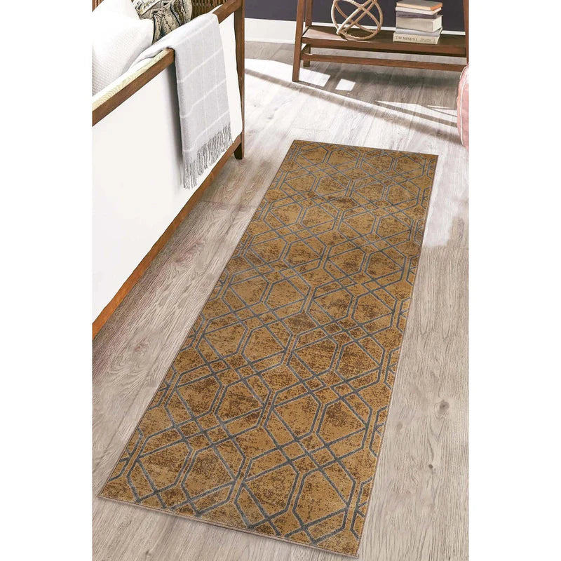Abner Modern Medallion Indoor Area Rug - Non-Slip Living Room Carpet, Bedroom Runner Rug for Home Decor, Soft & Durable Floor Mat (5'x8', Grey) - Perfect for Living Spaces, Hallways & Entryways