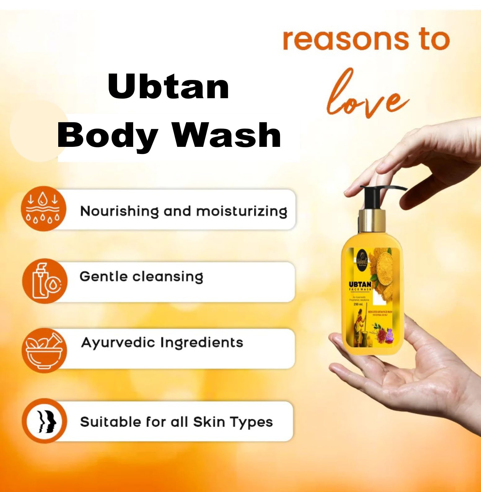 Natural's Care for Beauty Ubtan Face Wash 250ml - Herbal Cleanser for Glowing Skin | Daily Use for Acne, Dark Spots & Brightening | Perfect for Morning & Night Routine