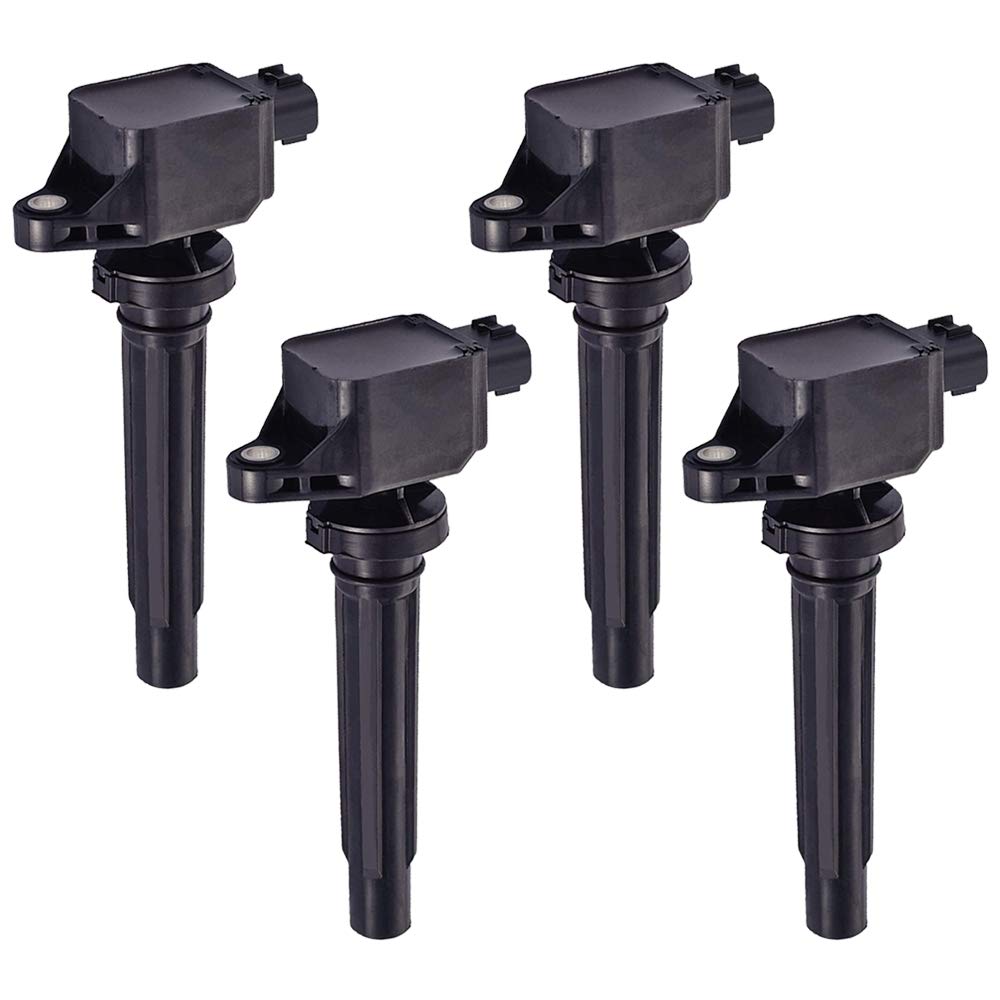 High Performance Ignition Coil 4-Pack Replacement for 2006-2008 Suzuki Grand Vitara 2.7L V6 & 2007-2009 SX4 2.0L L4 - OEM 33400-65J00 UF562 - Improves Engine Power & Fuel Efficiency for Smooth Driving