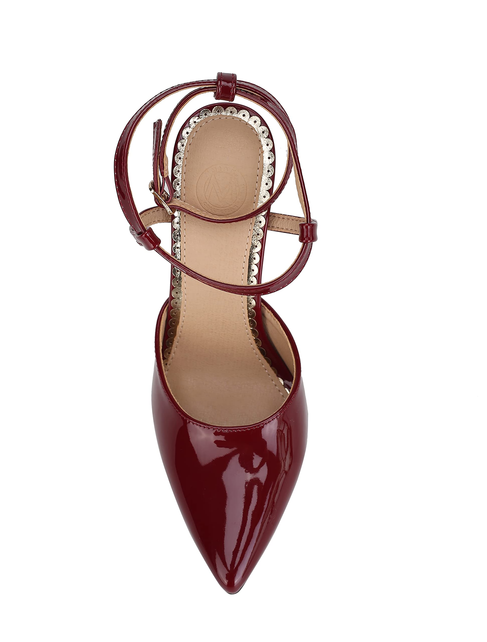 MKF Collection Women's Stiletto High Heels - Pointy Toe Ankle Strap Pumps with 4 Inch Heel for Party, Wedding & Evening Events