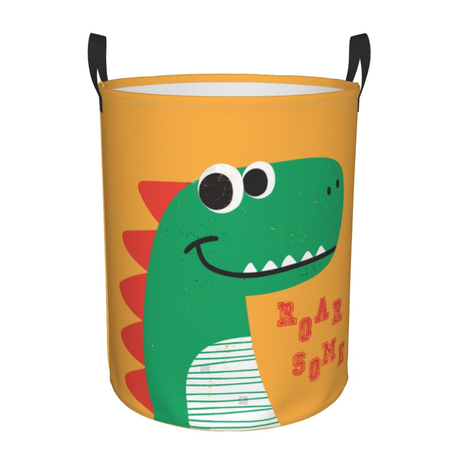 YINSING Collapsible Dinosaur Laundry Basket with Handle - Waterproof Fabric Hamper for Clothes, Toys & Bathroom Storage - Foldable Organizer Bin for Dirty Laundry, Kids Room & Nursery (Medium) - Perfect for Home, Dorm & Travel Use