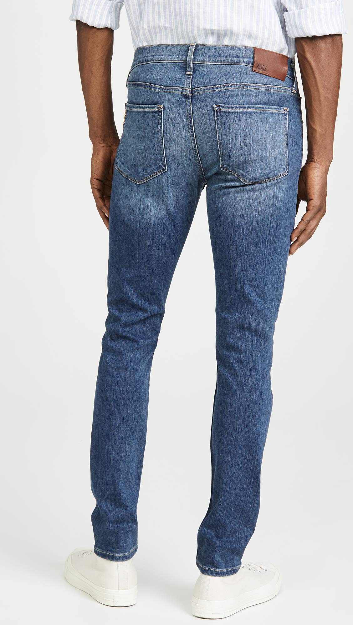 PAIGE Men's Croft Skinny Jeans - Slim Fit Stretch Denim Pants in Birch Wash | Comfortable & Stylish for Casual Wear & Night Out
