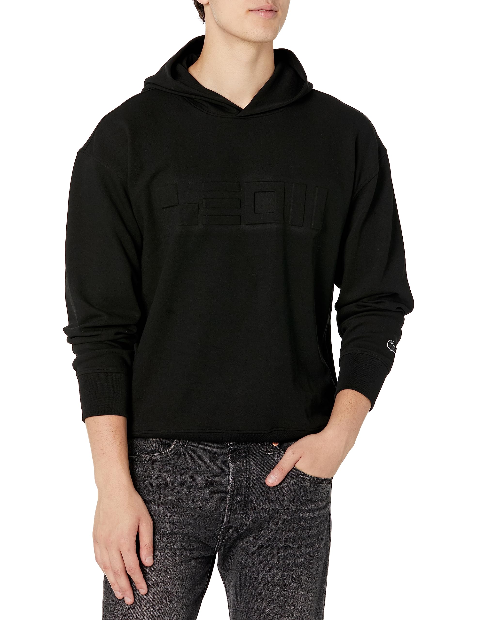 Lacoste Men's Loose Fit Crocodile Logo Hoodie - Casual Pullover Sweatshirt for Streetwear & Everyday Comfort
