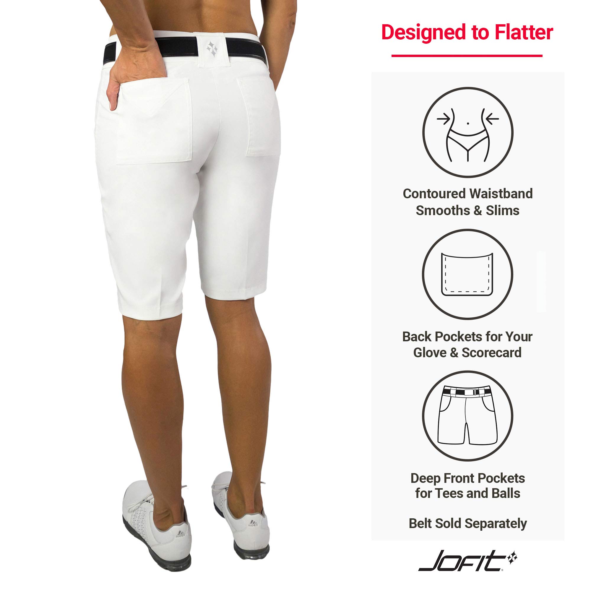 Jofit Women's Athletic Bermuda Shorts - High-Waisted Workout Shorts for Running, Yoga & Gym | Breathable & Comfortable Activewear