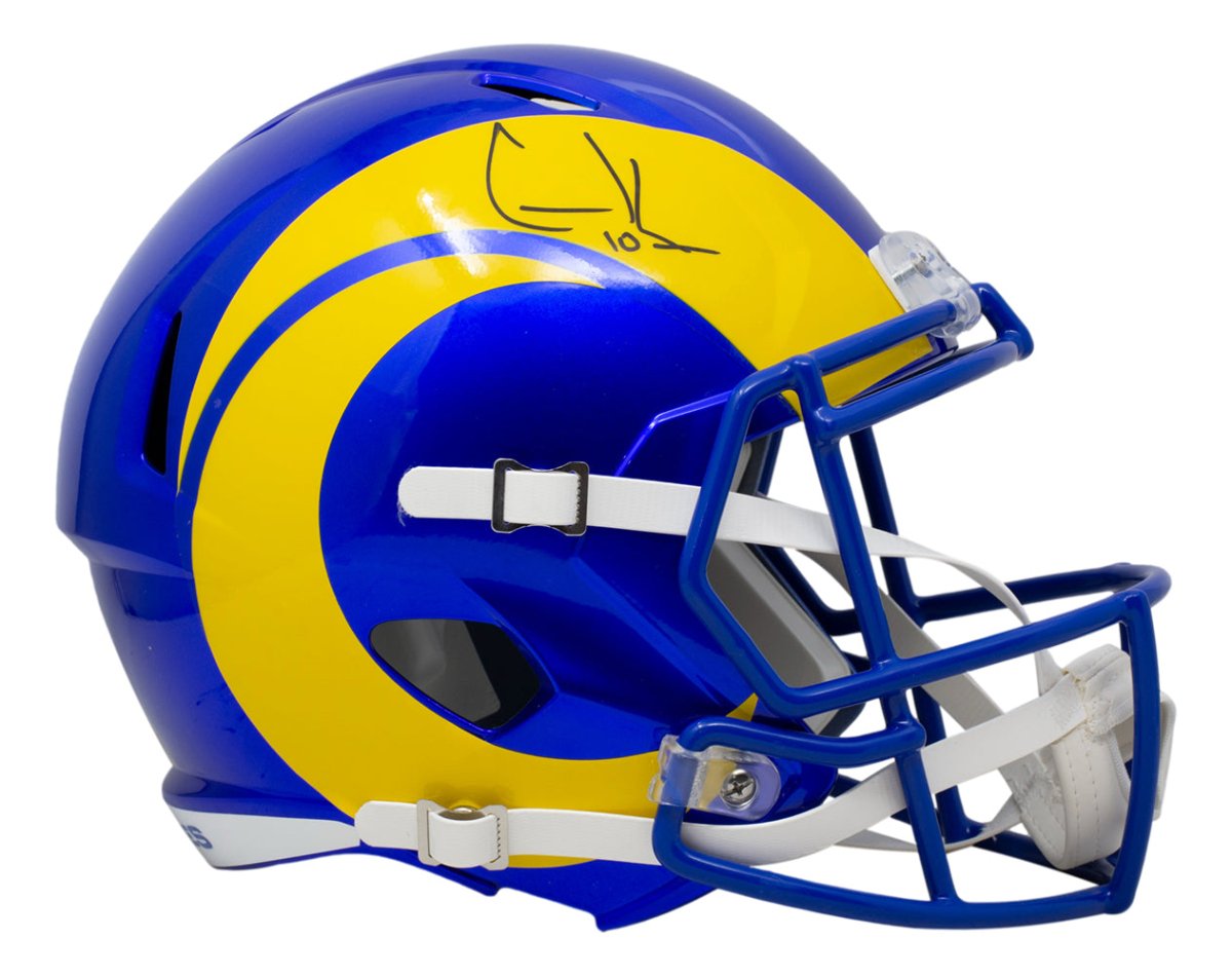 Cooper Kupp Autographed Los Angeles Rams Full-Size Speed Replica Helmet - Officially Signed NFL Collectible - Perfect for Football Fans, Man Cave Decor, and Sports Memorabilia Collection