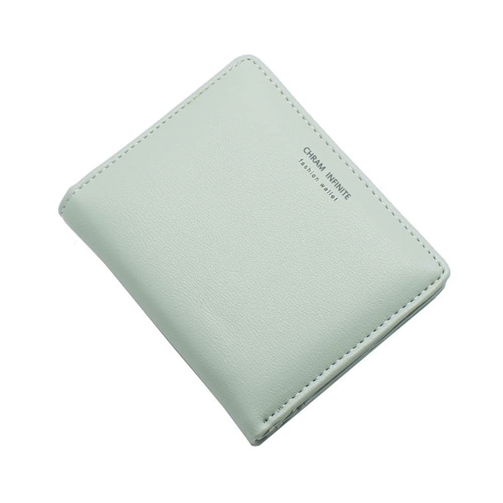 Stylish Women's Short Wallet Purse - Slim Credit Card Holder with RFID Protection | Green Solid Color Small Wallet for Everyday Use & Travel Essentials