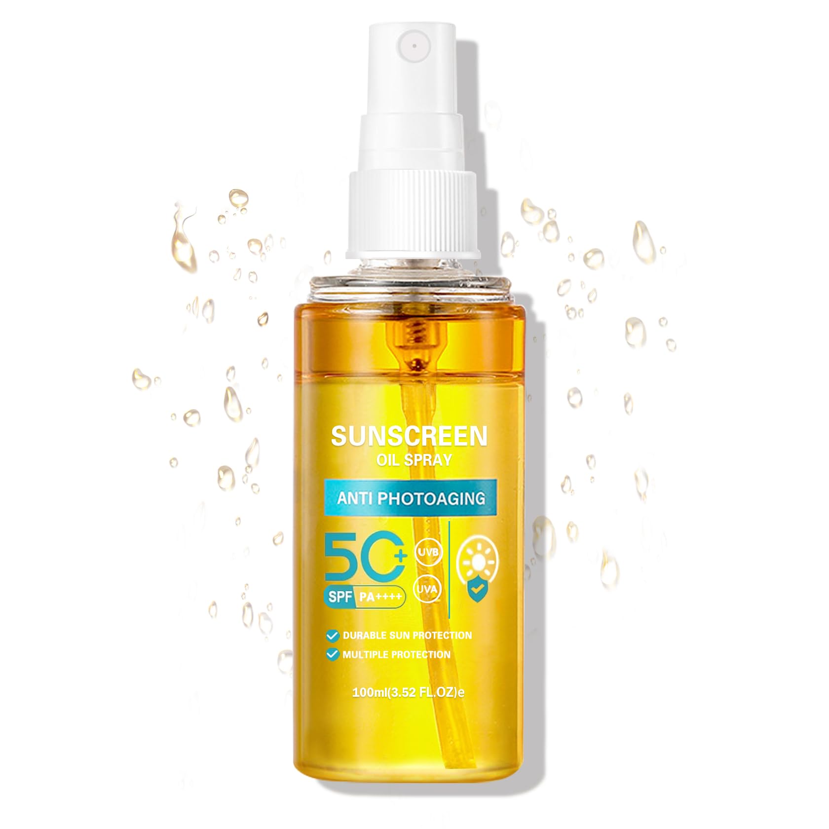 SPF 50 Sunscreen Body Oil Spray - Hydrating & Lightweight Sun Protection Mist with Natural Glow | Refreshing Spray Sunscreen for All Skin Types | Perfect for Beach, Pool & Outdoor Activities