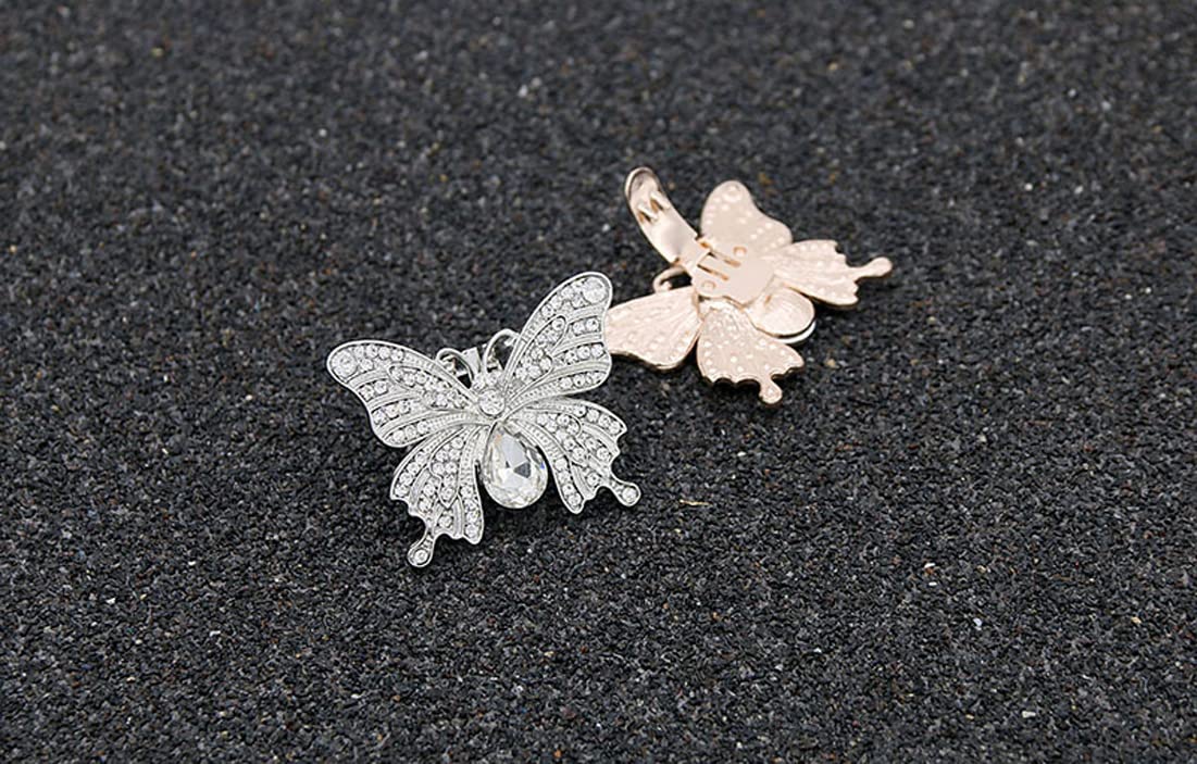 2PCS Rhinestone Crystal Butterfly Shoe Clips - Elegant Shoe Buckle Accessories for Women | Bridal Wedding Party Shoes Decoration | Perfect for Prom, Evening Gowns & Special Occasions