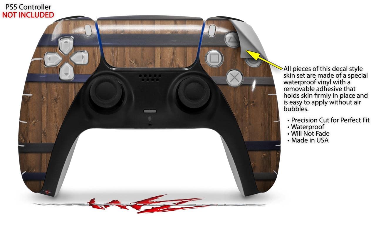 PS5 DualSense Wooden Skin Wrap for Gaming & Protection