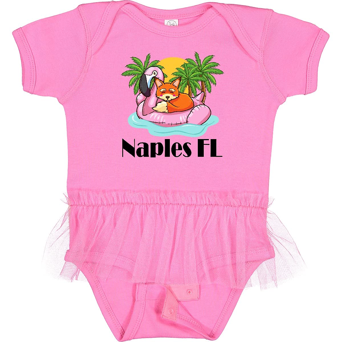 Inktastic Naples Florida Beach Vacation Infant Tutu Bodysuit - Cute Baby Girl Outfit for Beach Photos, Family Vacations & Summer Holidays