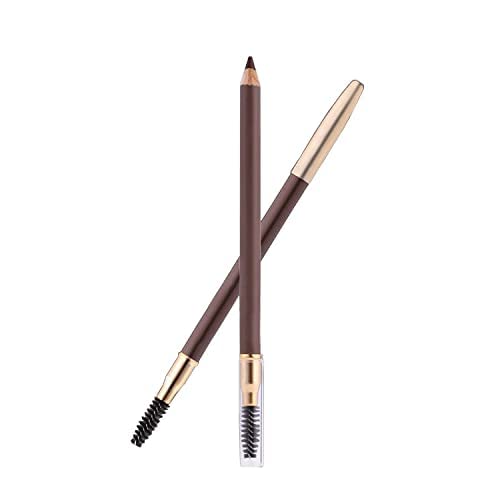 Long-Lasting Waterproof Eyebrow Pencil with Mascara Brush - 02 Dark Brown (1.4g) | Natural Look, All-Day Wear | Perfect for Daily Makeup, Gym & Outdoor Activities