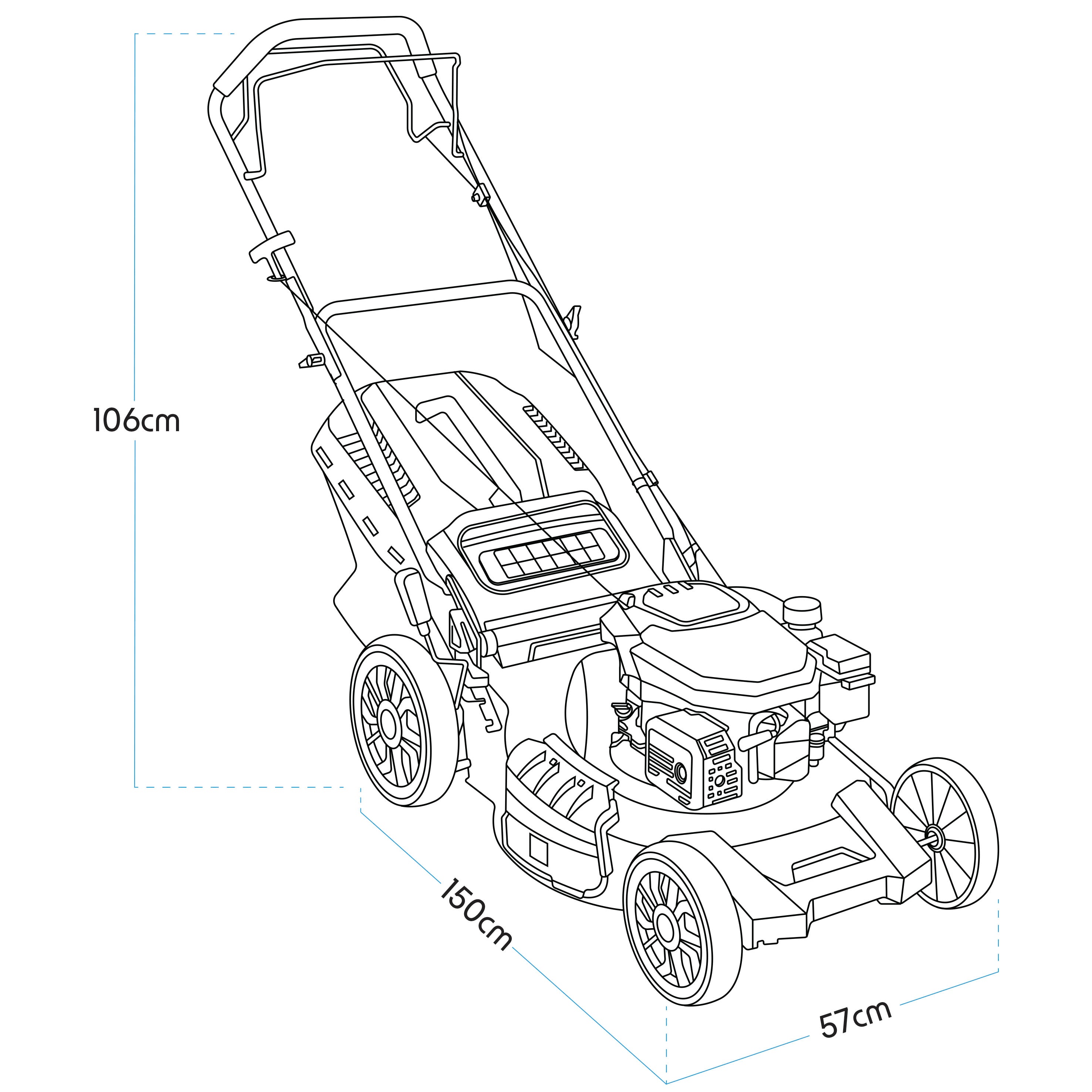 170cc 20-Inch 4-Stroke Self-Propelled Gas Lawn Mower with 51cm Cutting Width - DG102 Model - Perfect for Medium to Large Yards, Residential Lawn Care & Landscaping