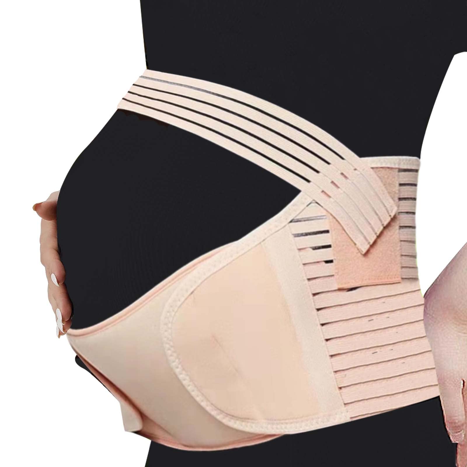 **Maternity Belly Band - Pregnancy Abdominal Support Belt for Women - Soft & Breathable Back Brace to Relieve Pain & Strain - Adjustable Fit (Small, Beige) - Perfect for Workouts, Daily Wear & Postpartum Recovery**