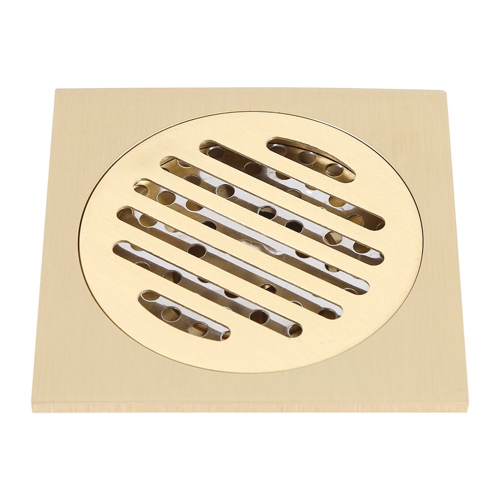 Brass Shower Floor Drain with Removable Strainer Cover - Anti-Clogging Bathroom Tile Insert Drain for Kitchen, Washroom, Garage & Basement | Durable & Stylish Bathroom Upgrade for Modern Homes
