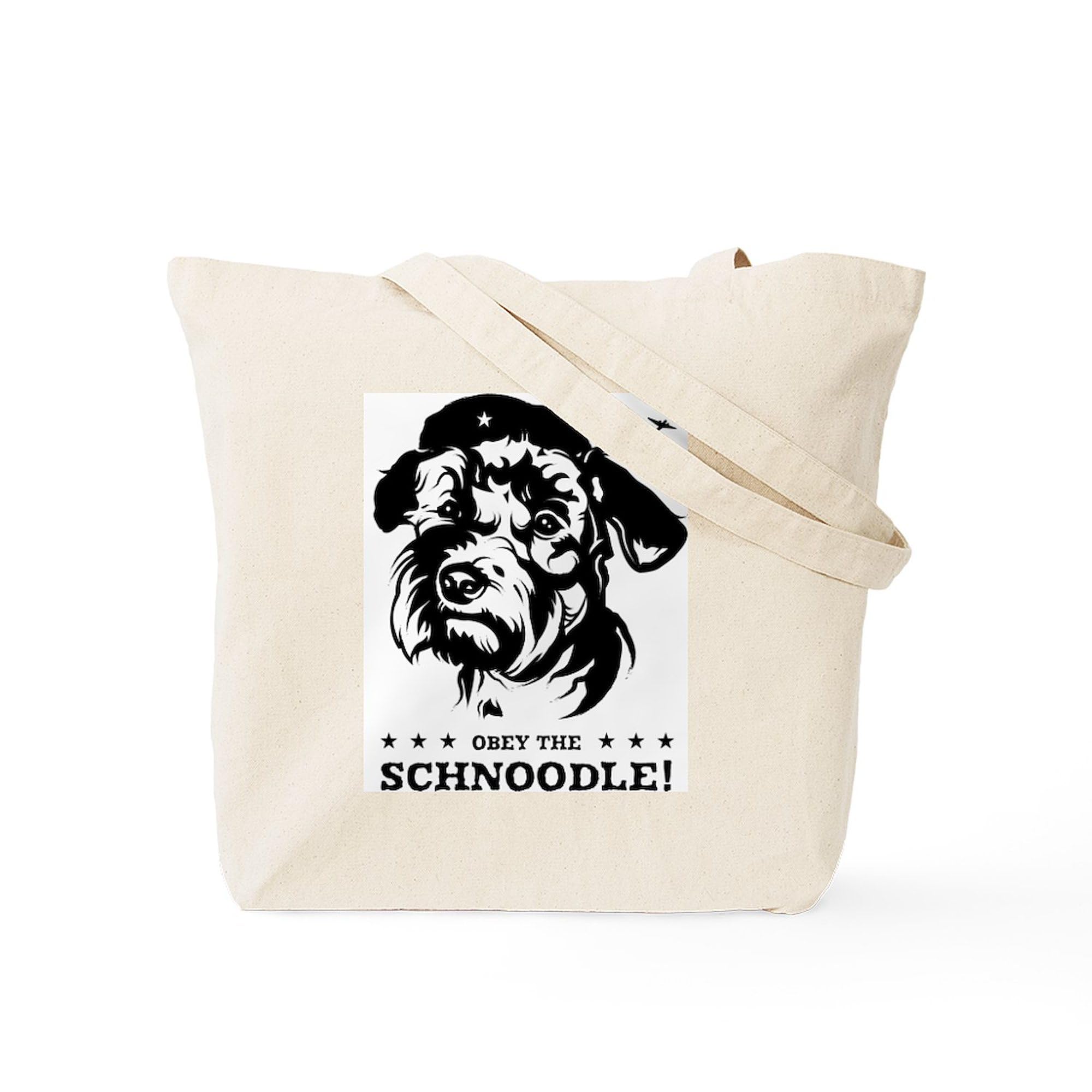Obey The Schnoodle! Propaganda Tote Bag - Natural Canvas Reusable Shopping Bag for Groceries, Beach & Daily Use