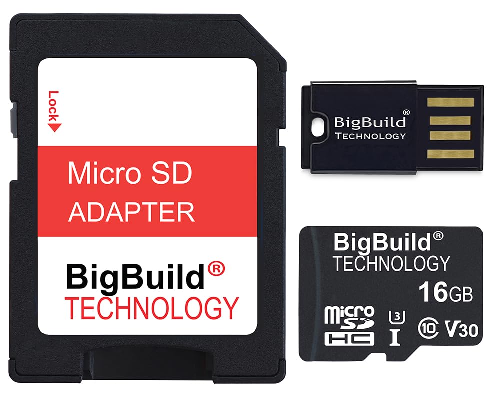 BigBuild Technology 16GB U3 Micro SDHC Memory Card - High Speed Class 10 for Campark T180, TC02, TC07, TC08, TC21, TC25, TC26, TC27 Wildlife Trail Cameras - Perfect for Outdoor Hunting, Wildlife Monitoring and Security Surveillance