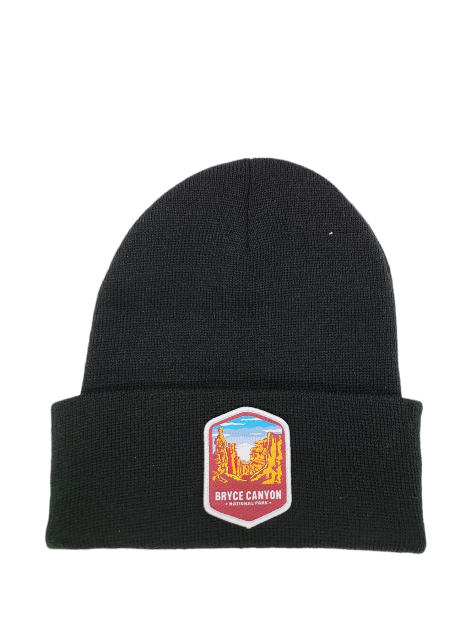 Bryce Canyon National Park Beanie Hat with Woven Patch - Warm Winter Knit Cap for Hiking, Camping & Outdoor Adventures