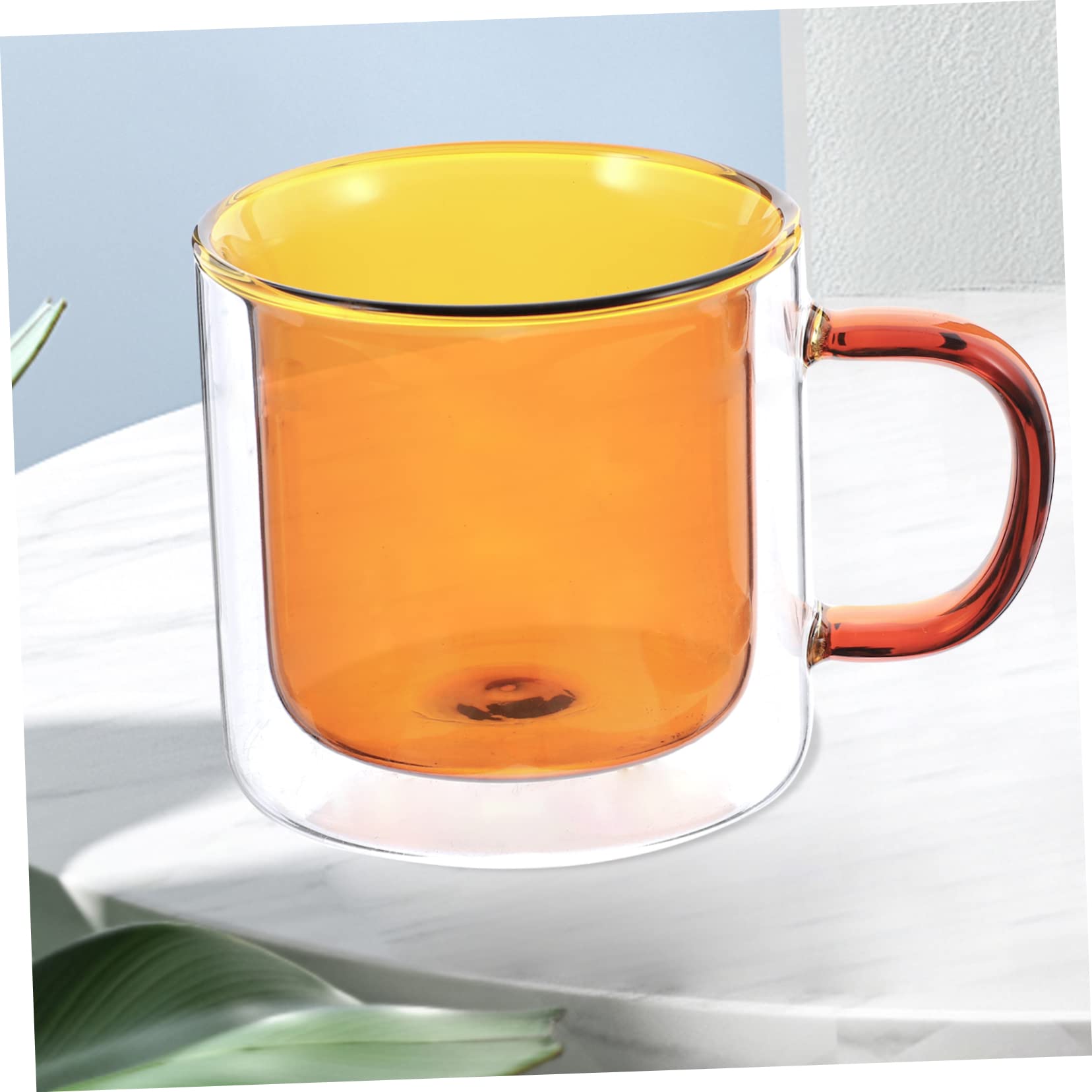 ABOOFAN Double Wall Insulated Glass Coffee Mug - 12oz Espresso Cup with Lid, Travel Mug for Hot/Cold Beverages, Perfect for Coffee, Tea, Beer - Ideal for Home, Office & Outdoor Use