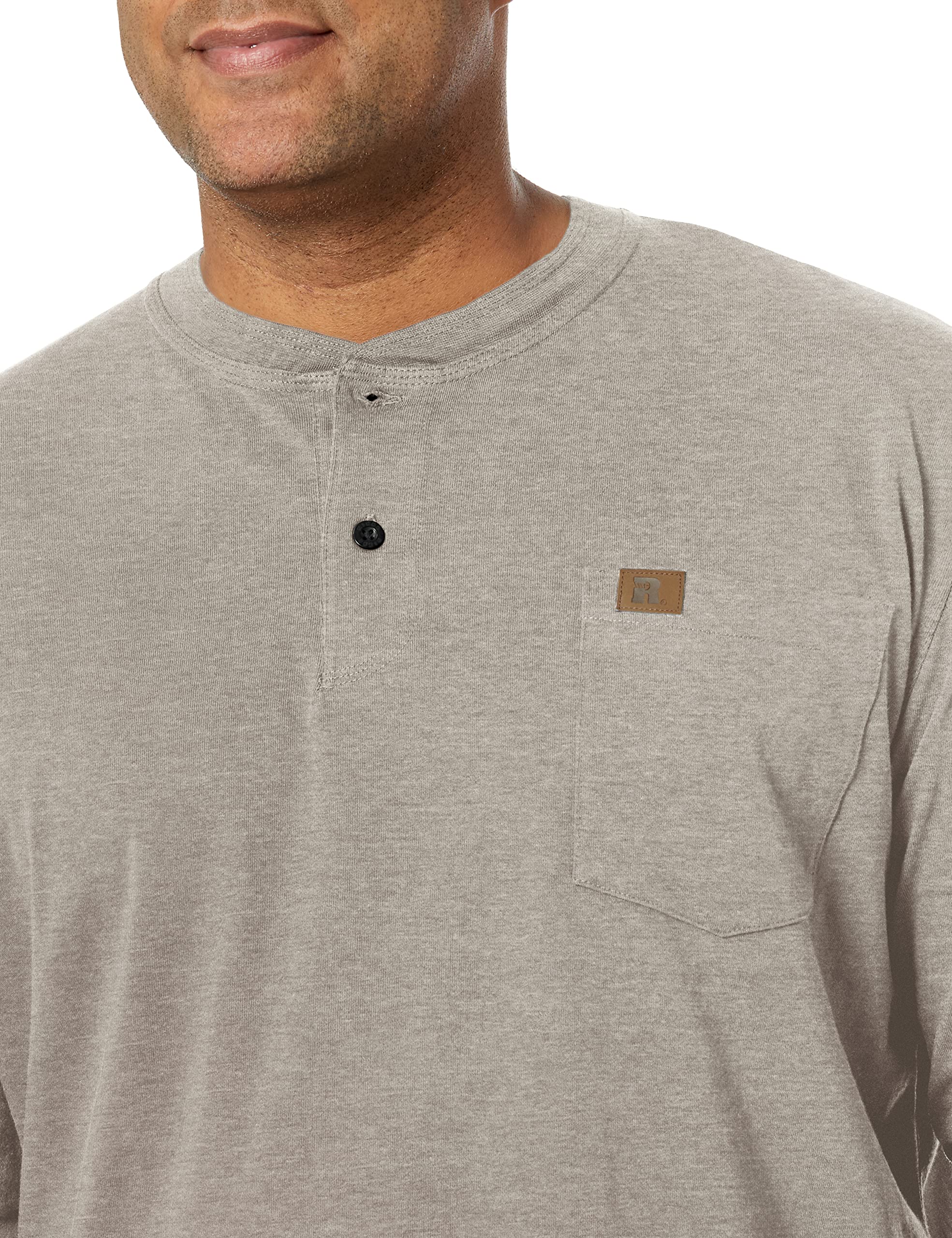 Wrangler Men's Long Sleeve Solid Henley Shirt - Comfortable Casual Button-Up Top for Outdoor Activities & Everyday Wear