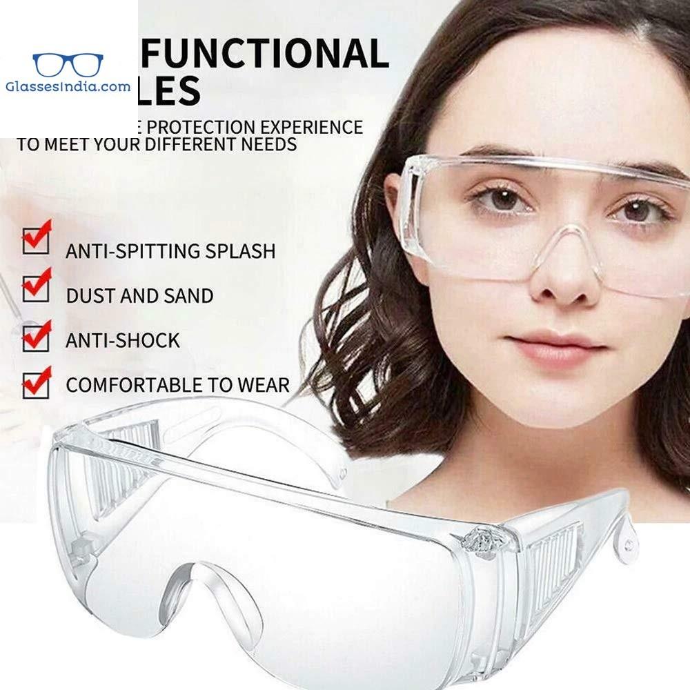 Protective Safety Goggles - Clear Lens, Wide Vision, Adjustable & Lightweight for Chemical Splash Protection - Ideal for Lab Work, DIY Projects & Industrial Safety