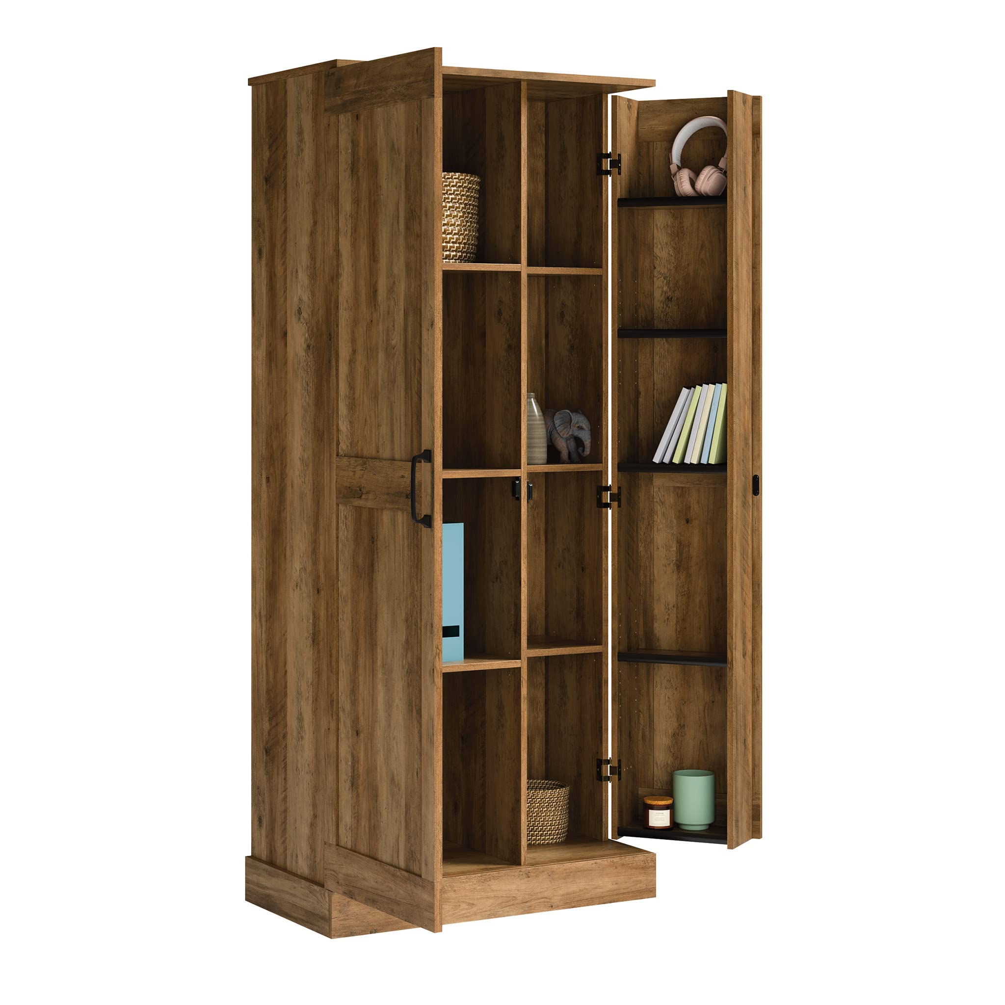 Sauder 2-Door Swing Out Storage Cabinet - Pantry Organizer with Rural Pine Finish | Kitchen, Bathroom & Garage Storage Solution