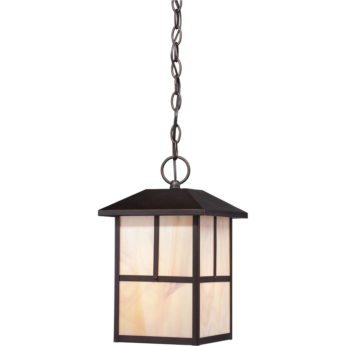 Nuvo Lighting Tanner 1-Light Outdoor Hanging Lantern - 100W A19 Max, Honey Stained Glass & Claret Bronze Finish - Perfect for Porch, Patio, Deck, and Garden Lighting