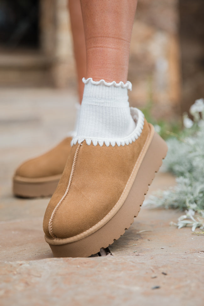Gabbie Chestnut Embroidered Slippers for Women - Cozy House Shoes with Non-Slip Sole - Perfect for Indoor Comfort, Relaxation & Gift Giving
