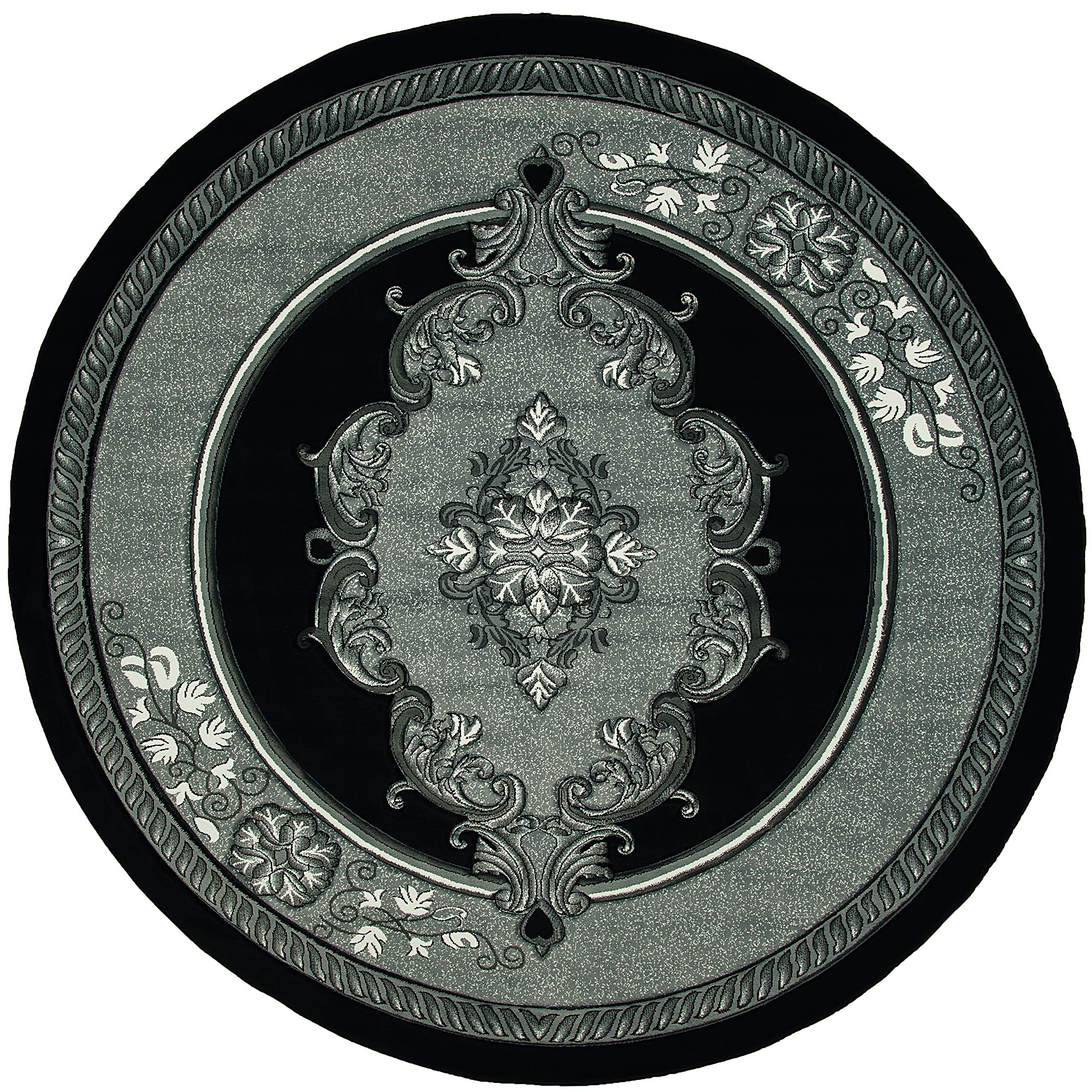 United Weavers of America Bristol Fallon Silver Round Rug 7'10