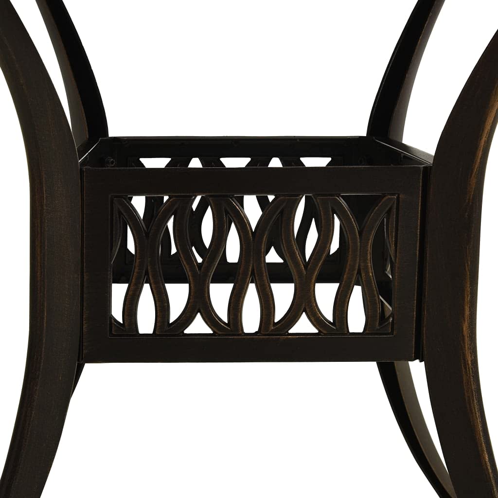 Vintage Bronze Cast Aluminum Outdoor Dining Table 35.4