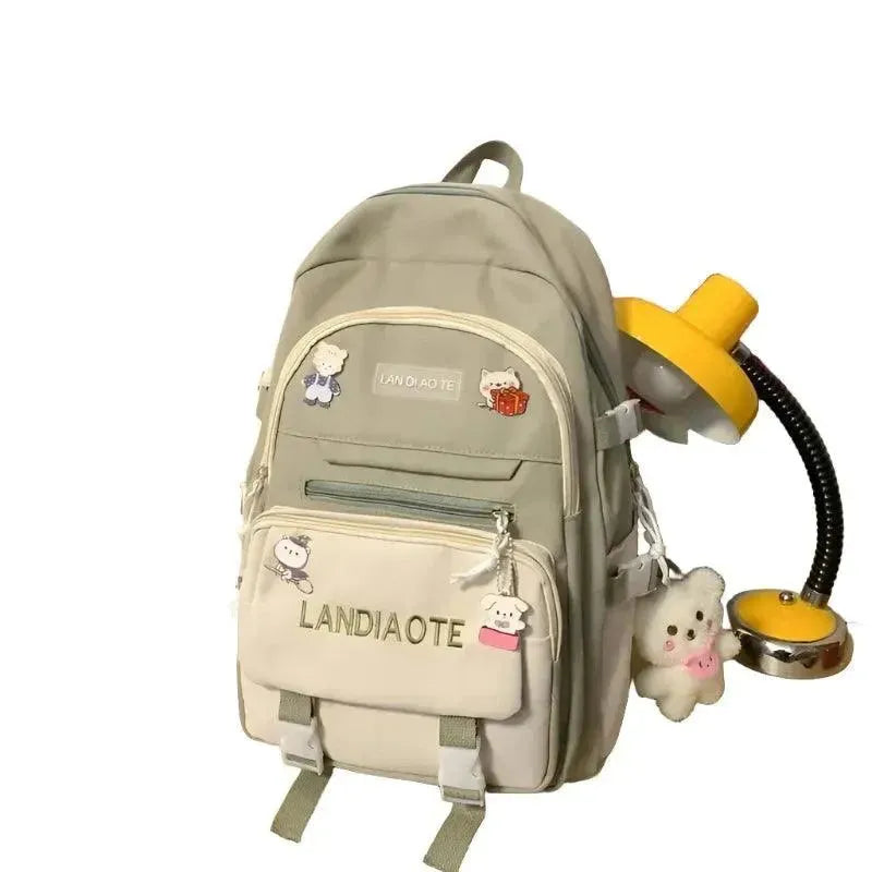 Cute Nylon Laptop Backpack for Women & Teens - Lightweight School Computer Bag for College, Work & Travel