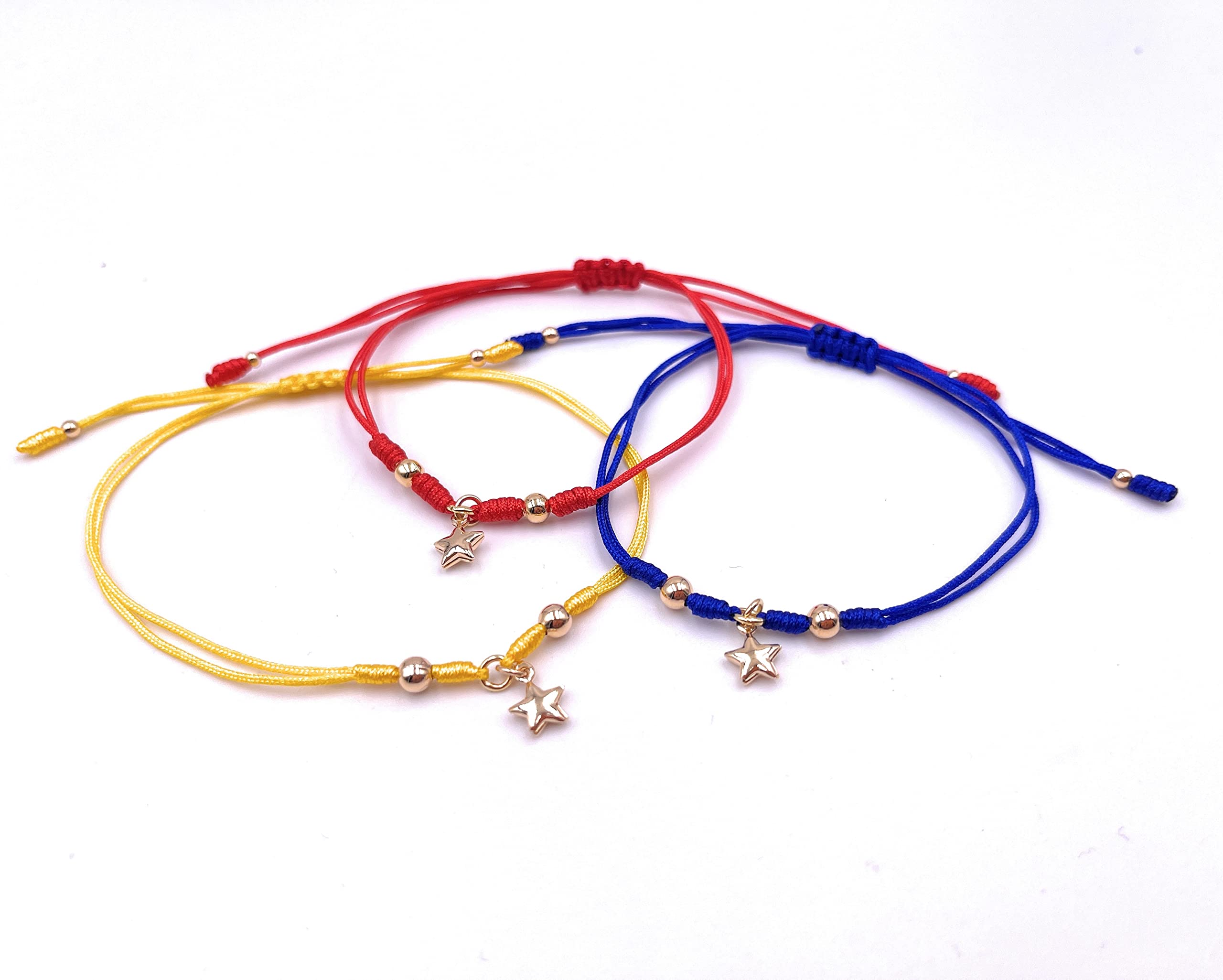 Venezuelan Flag Friendship Bracelets Set of 3 - Patriotic Tricolor Woven Bracelet Gift for Her, Him, Couples - Perfect for Venezuelan Independence Day, Cultural Events & Gift Giving