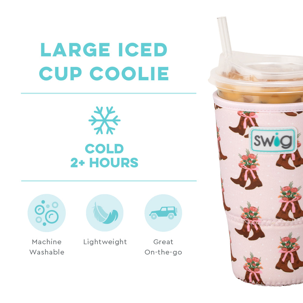 Cowgirl Coquette Large Iced Tumbler with Lid and Straw - 32oz Insulated Stainless Steel Cup for Cold Drinks, Perfect for Summer Parties, Beach Days and Outdoor Adventures