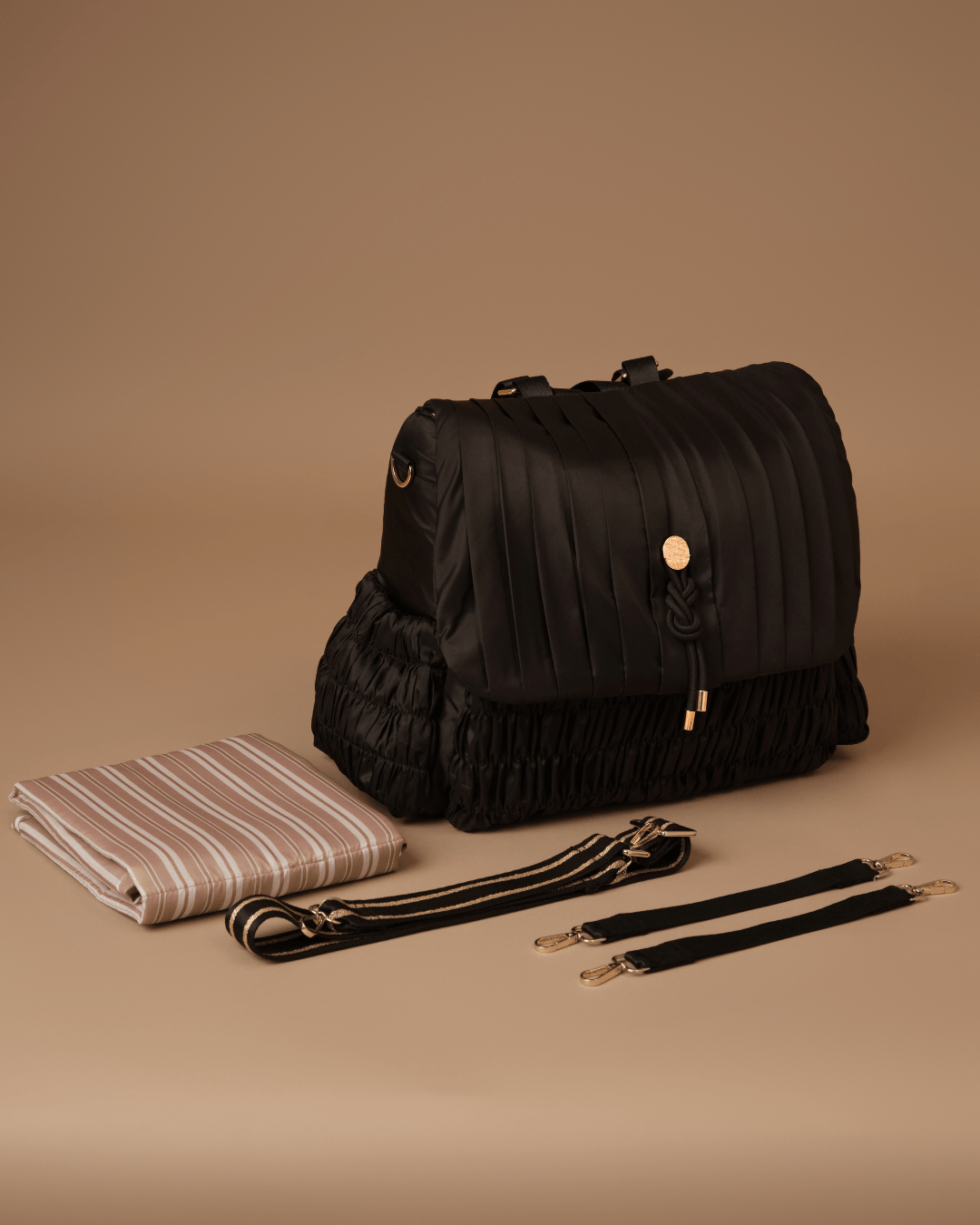 Premium Black Dune Diaper Bag - Large Waterproof Baby Tote with Insulated Pockets for Moms & Dads - Perfect for Travel, Daycare & Family Outings