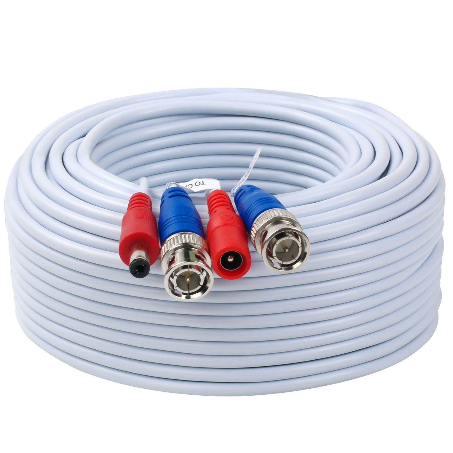 4 Pack 150 Feet BNC Video Power Cable with Connectors - High-Quality BNC Extension Wire for CCTV Security Camera & DVR Surveillance System - Perfect for Indoor/Outdoor Security Setup & Professional Monitoring