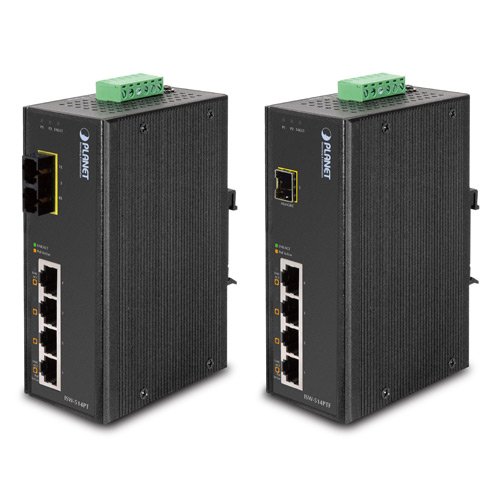 Industrial POE Fast Ethernet Switch ISW-514PTF - 4-Port TP + 1-Port Fiber SFP, IP40 Rated (-40°C to 75°C) for Harsh Environments & Outdoor Networking