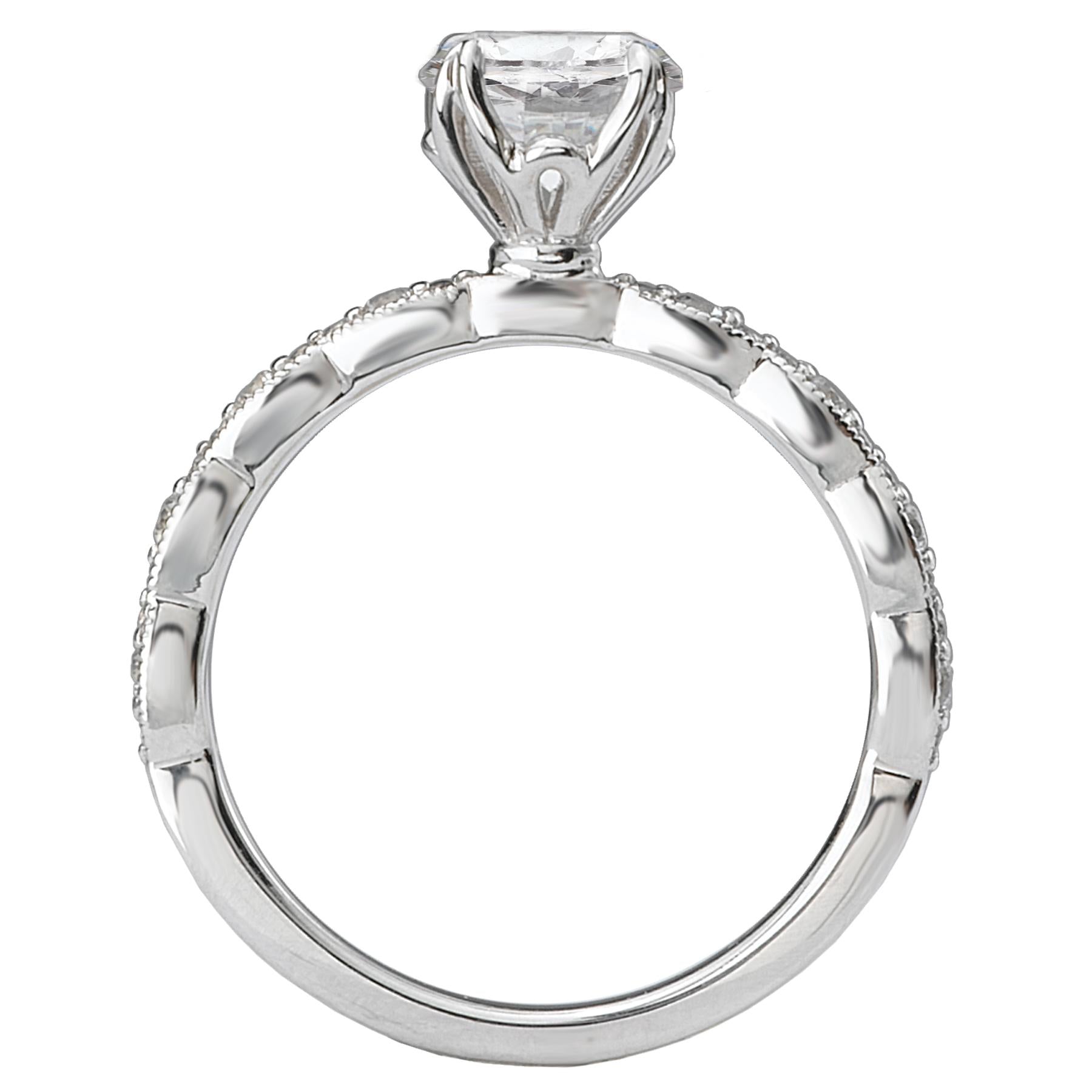 14KT Gold 1 1/6 CTW Diamond Pinched Milgrain Ring - Elegant Wedding Band, Anniversary Gift for Her, Perfect for Bridal Jewelry & Special Occasions