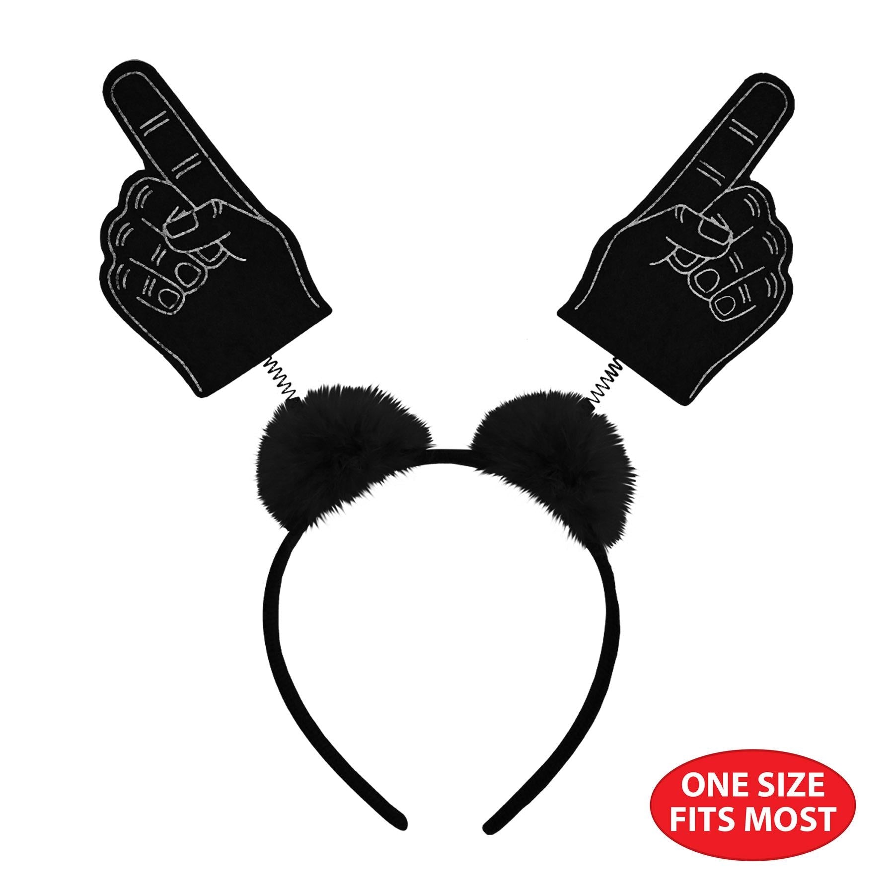 12 Pack Beistle #1 Hand Boppers with Marabou Black - Fun Party Favors for Birthday Celebrations, Carnivals, and Halloween Events