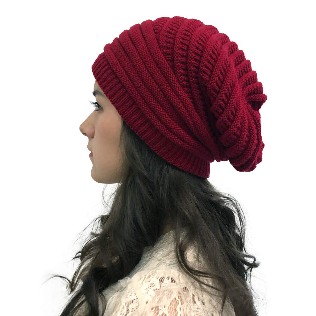 TUSANG Women's Crochet Knit Beanie Hat - Solid & Splice Design for Autumn Winter Outdoor Wear | Warm & Stylish Holey Cap for Hiking, Travel, and Daily Fashion