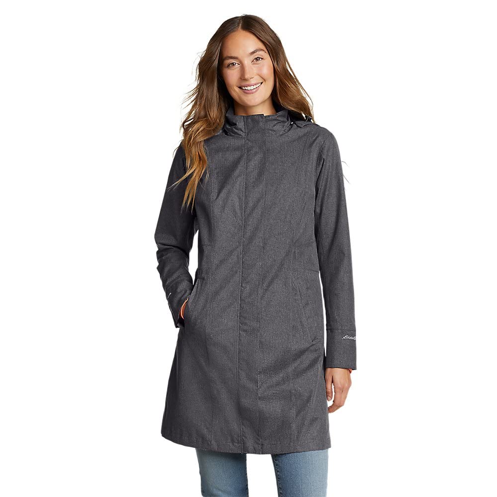 Eddie Bauer Women's Lightweight Water-Resistant Trench Coat for Travel & Work | Stylish Long Raincoat for Commuting, Business & Outdoor Activities